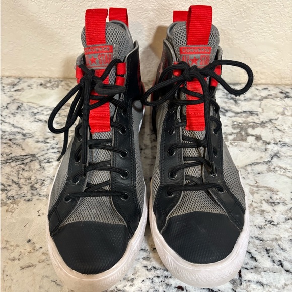 Converse Chuck Taylor Lightweight Mesh Ultra Mid High Top Black Red Men Sz 8 - Picture 3 of 16